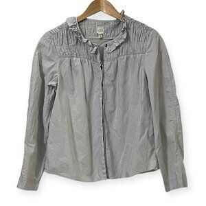 La Vie Rebecca Taylor Striped Ruffle Blouse – Size M Button Front